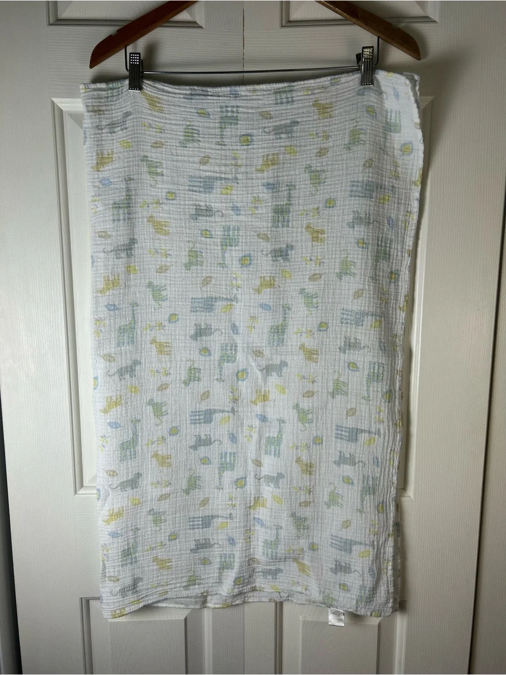 Chick Pea Giraffe Tiger Safari Animals Baby Swaddle Blanket Yellow White Blue